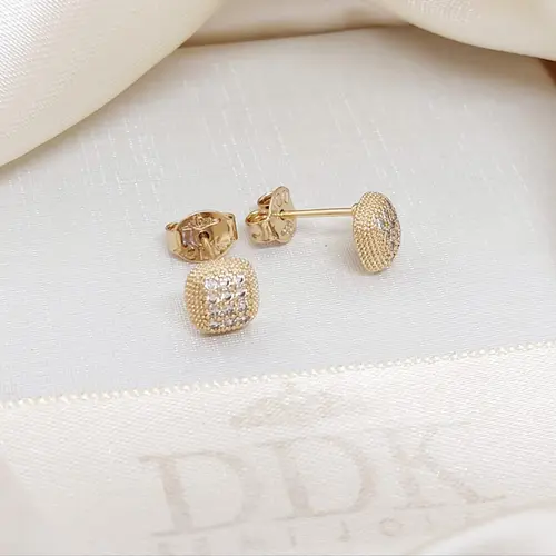 BRINCO PAVÊ CELEST M BANHADO A OURO 18K