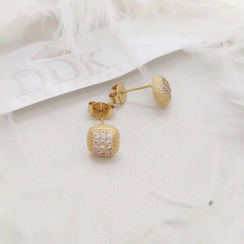 BRINCO PAVÊ CELEST G BANHADO A OURO 18K