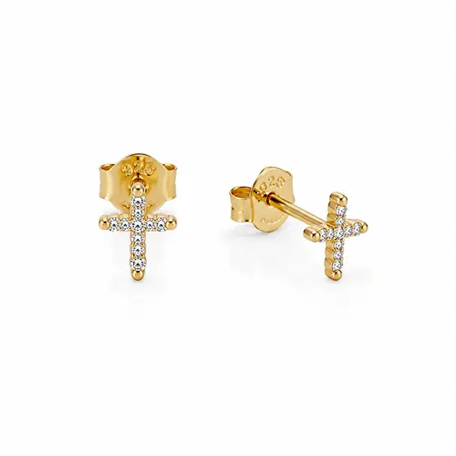 BRINCO CRUZ ESSENZA M BANHADO A OURO 18K
