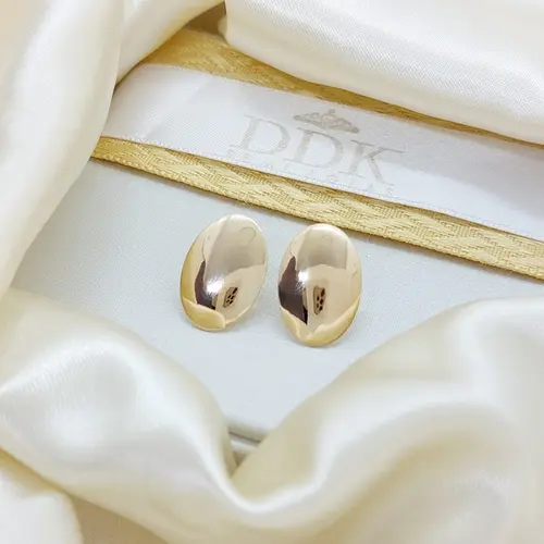 BRINCO OVAL AURA BANHADO A OURO 18K