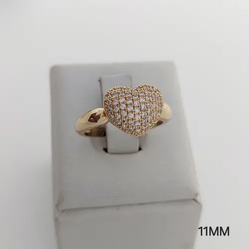 Anel coração banhado a ouro 18k