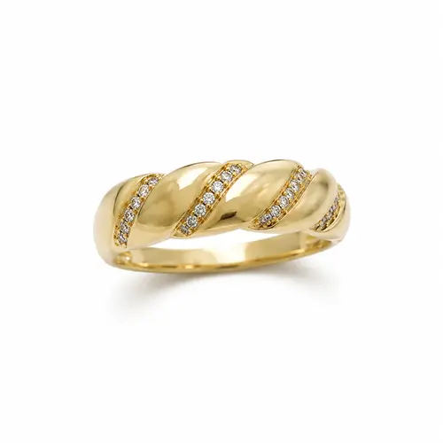 ANEL GOLDEN TWIST BANHADO A OURO 18K