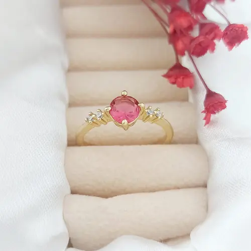 ANEL ROSÈ CHARM BANHADO A OURO 18K