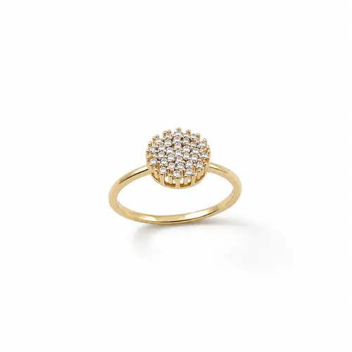 ANEL DIAMOND HALO BANHADO A OURO 18K