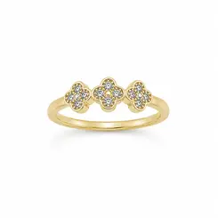ANEL 3 TREVOS BANHADO A OURO 18K