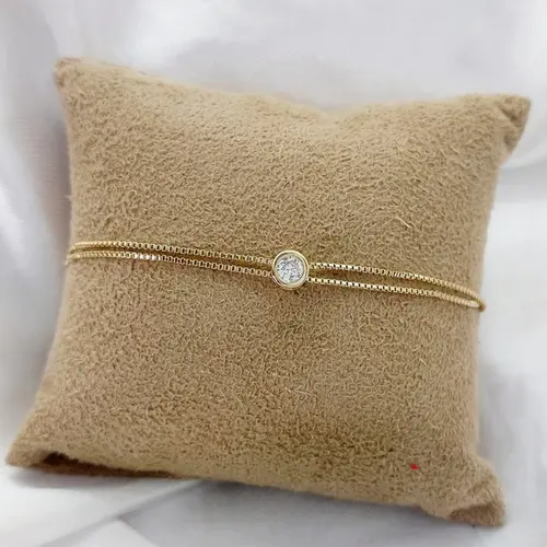 Pulseira duplo fio banhada a ouro 18k