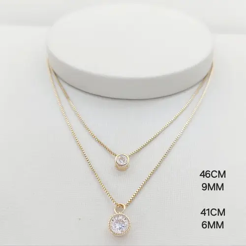 Colar duplo banhado a ouro 18k