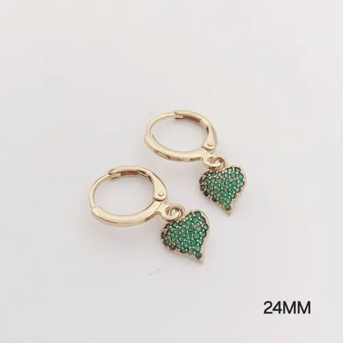 Argola cor. verde banhada a ouro 18k