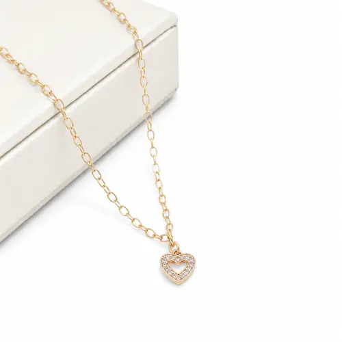 CHOKER CORAÇÃO VAZADO BANHADA A OURO 18K