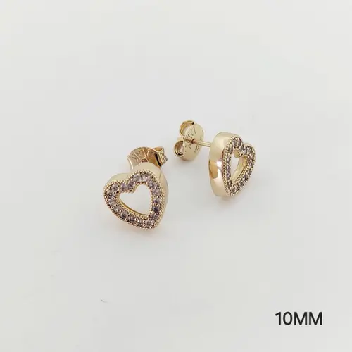 Brinco coração vaz. banhado a ouro 18k