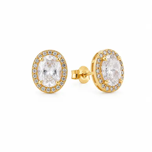 BRINCO VITTA OVAL BANHADO A OURO 18K