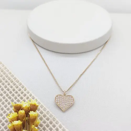 COLAR CORAÇÃO INFINTY BANHADO A OURO 18K