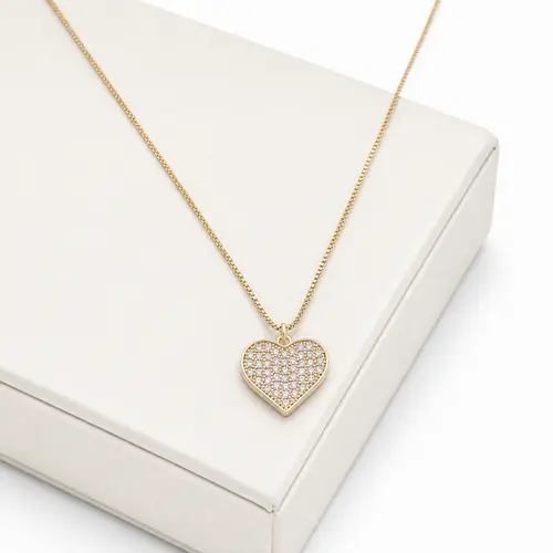 COLAR CORAÇÃO INFINTY BANHADO A OURO 18K