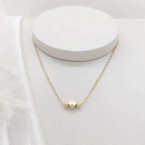 Choker ping.coração banhada a ouro 18k