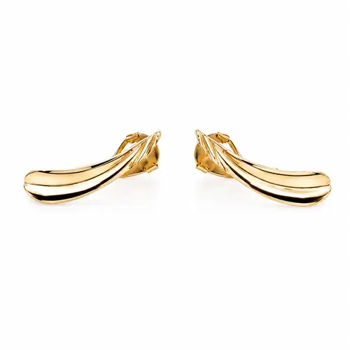 BRINCO VIRGULA LISA BANHADO A OURO 18K