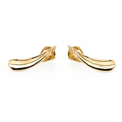 BRINCO VIRGULA LISA BANHADO A OURO 18K