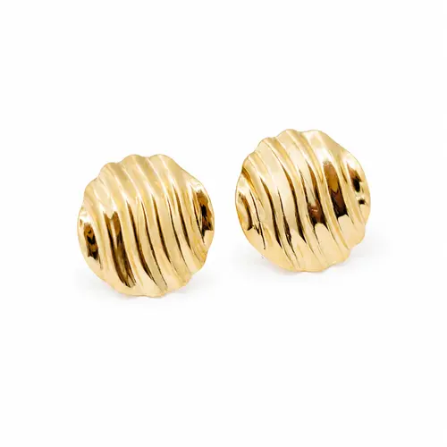 BRINCO ONDULADO BANHADO A OURO 18K