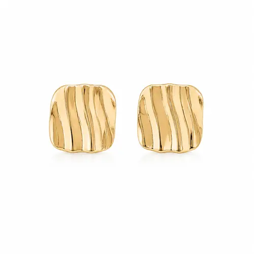 BRINCO ONDAS QUADRADO BANHADO A OURO 18K
