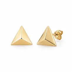 BRINCO PIRÂMIDE BANHADO A OURO 18K