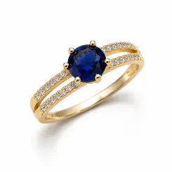 ANEL MAR INTENSO BANHADO A OURO 18K