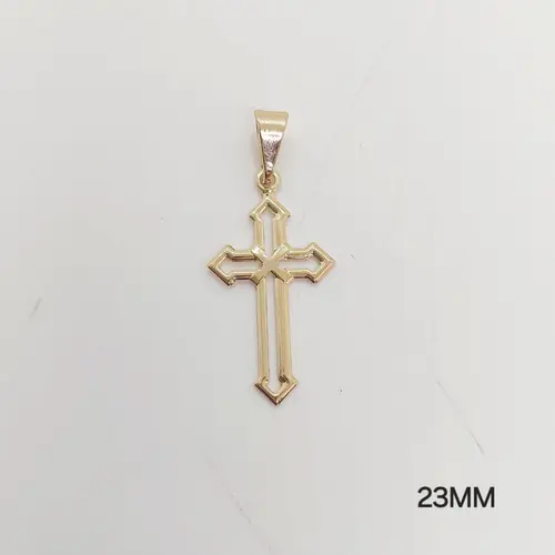 Pingente cruz banhado a ouro 18k