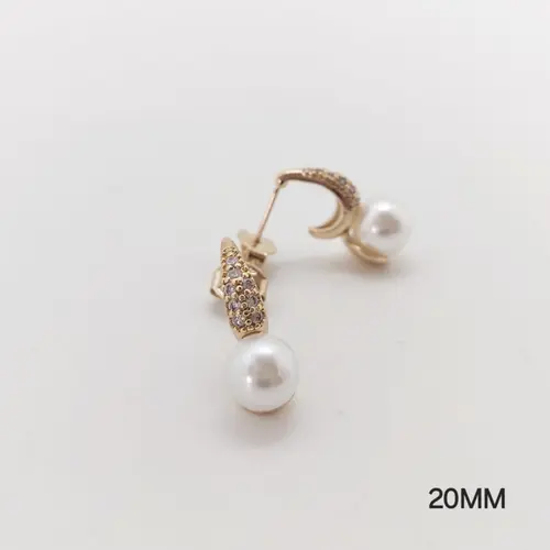 Brinco gota com pérola banhado a ouro 18k