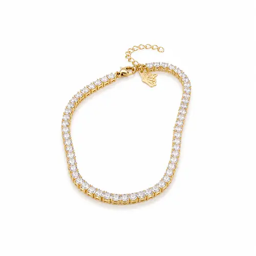 PULSEIRA CRAVEJADA BANHADA A OURO 18K