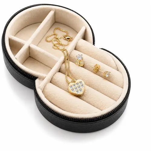 CONJUNTO C/ PORTA JÓIAS BANHADO A OURO 18K