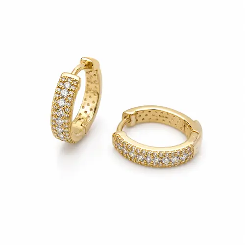 ARGOLA CRAVEJADA G BANHADA A OURO 18K