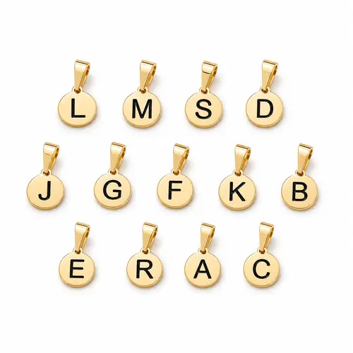 PINGENTE DE LETRAS BANHADO A OURO 18K