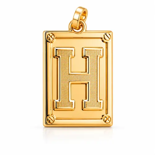 PINGENTE LETRA H BANHADO A OURO 18K