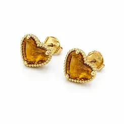 BRINCO CORAÇÃO CARAMELO BANHADO A OURO 18K
