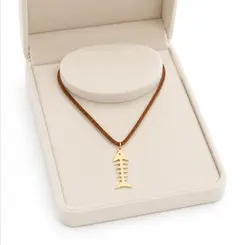 CHOKER PEIXE BANHADA A OURO 18K