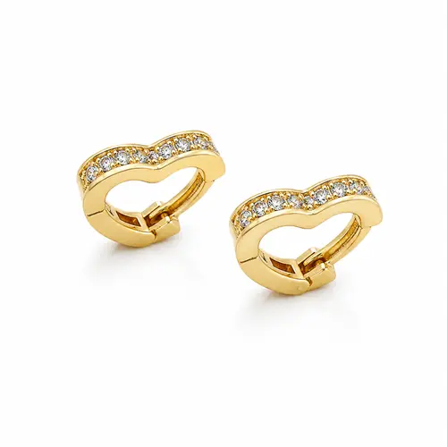 ARGOLA CORAÇÃO CRAVEJADA BANHADA A OURO 18K