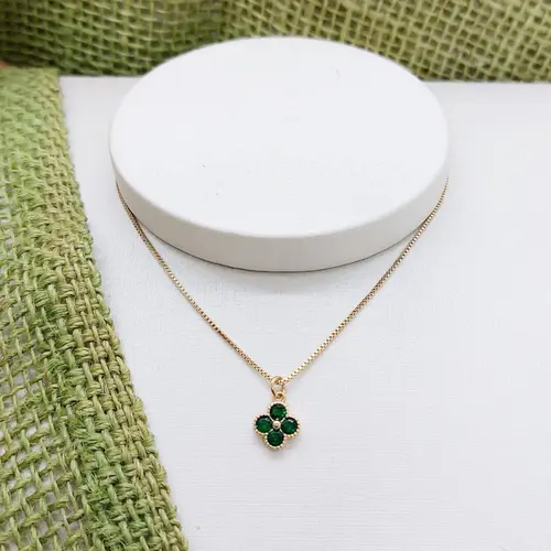 Choker trevo banhada a ouro 18k