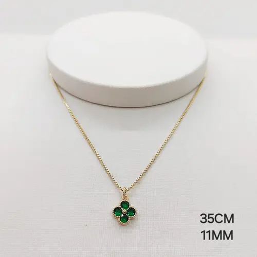 Choker trevo banhada a ouro 18k