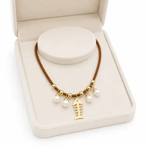 CHOKER ESPINHA DE PEIXE BANHADO A OURO 18K