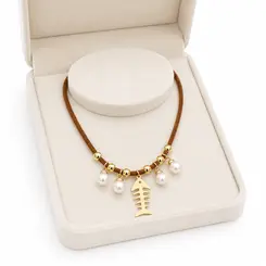 CHOKER ESPINHA DE PEIXE BANHADO A OURO 18K