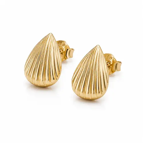 BRINCO GOTA TEXTURIZADO BANHADO A OURO 18K