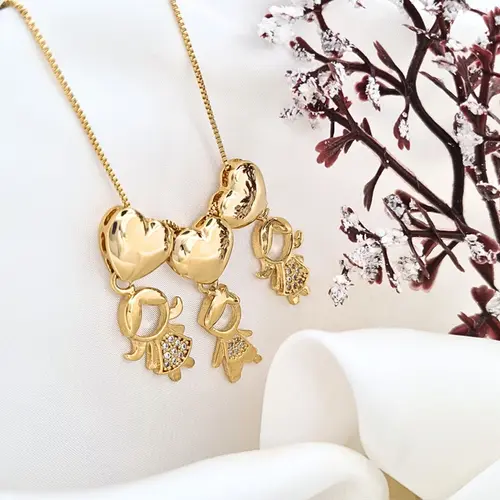 COLAR 3 FILHOS BANHADO A OURO 18K