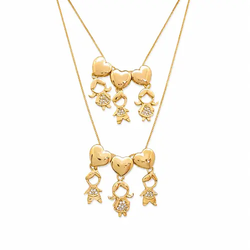 COLAR 3 FILHOS BANHADO A OURO 18K