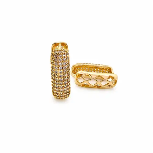 ARGOLA G CRAVEJADA BANHADA A OURO 18K
