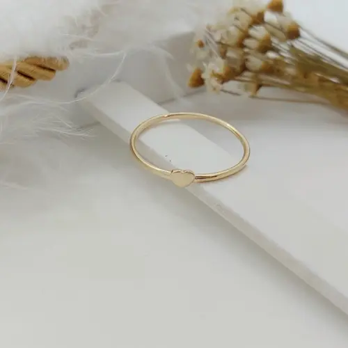 Anel coração banhado a ouro 18k