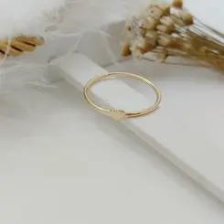 Anel coração banhado a ouro 18k