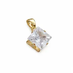 PINGENTE QUADRADO BANHADO A OURO 18K