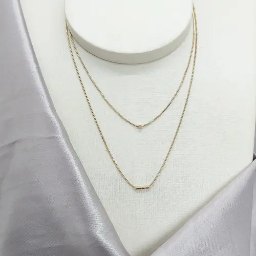 CHOKER DUPLA BANHADA  A OURO 18K