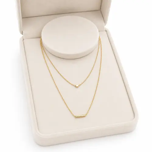CHOKER DUPLA BANHADA  A OURO 18K