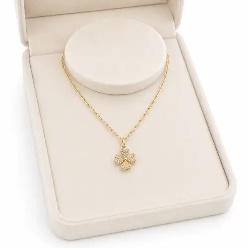 CHOKER TREVO BANHADA A OURO 18K
