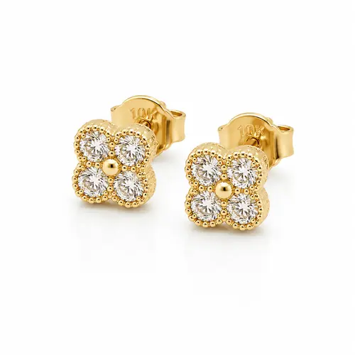 BRINCO TREVO MINI BANHADO A OURO 18K