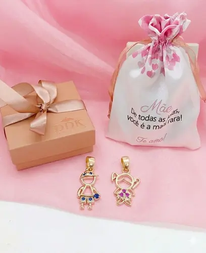 PINGENTE FILHOS BANHADO A OURO 18K